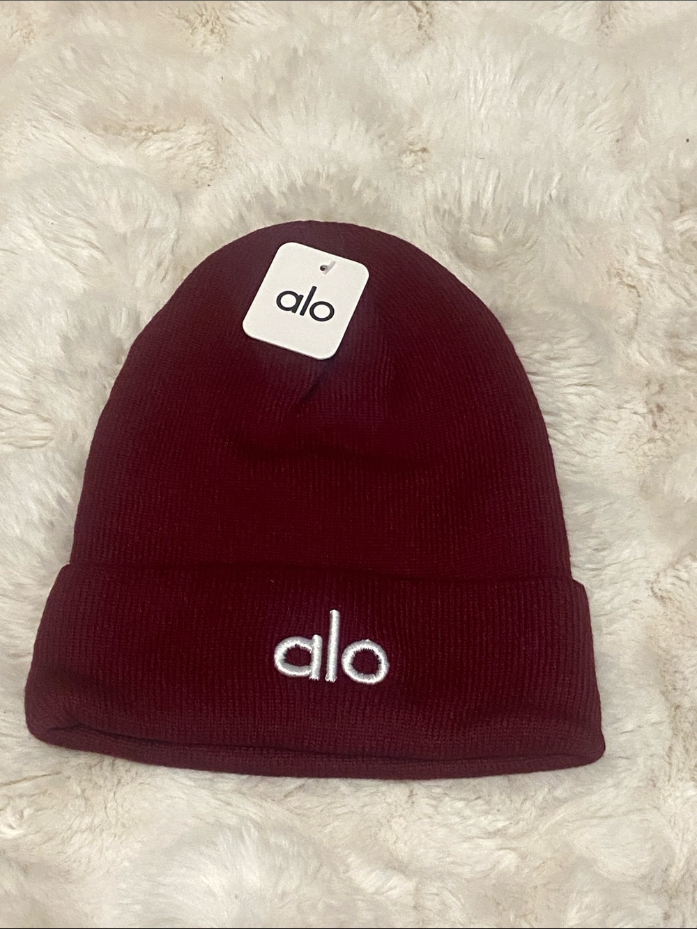 ALO Yoga Burgundy Knit Beanie